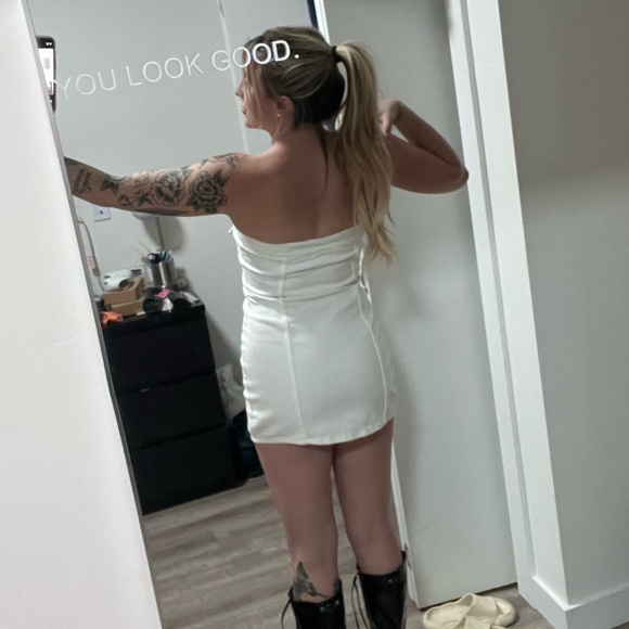 Pull&Bear White denim mini dress - Picture 9 of 14